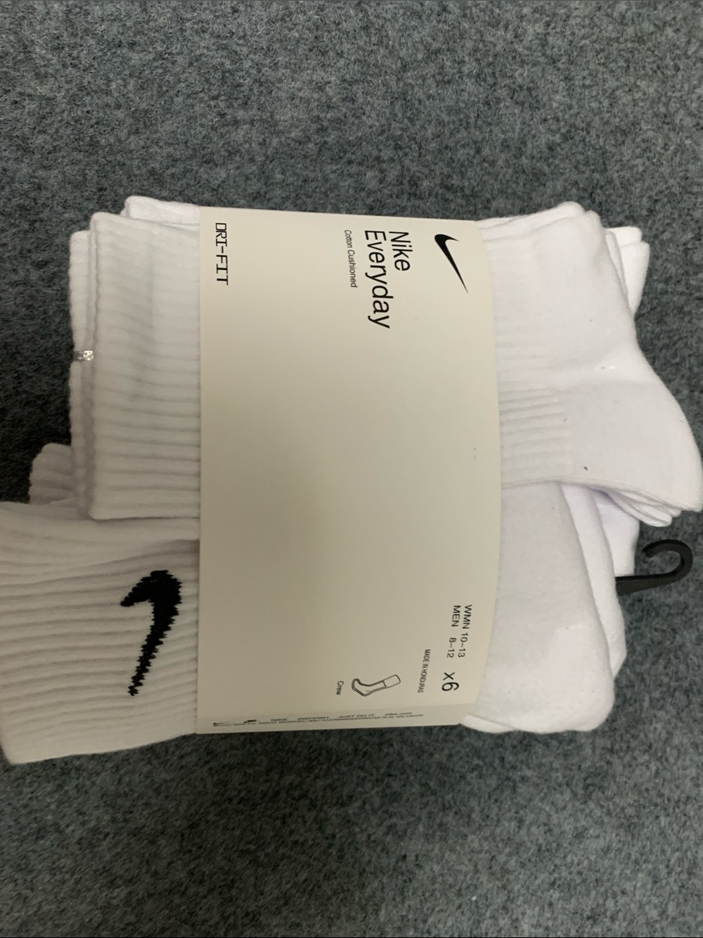 Nike Everyday Crew Socks - White (6 Pack) perfect - Picture 3 of 5
